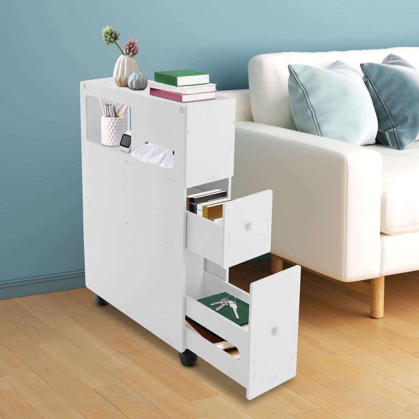 Hign-concerned Bathroom Floor Cabinet With Drawers Durable