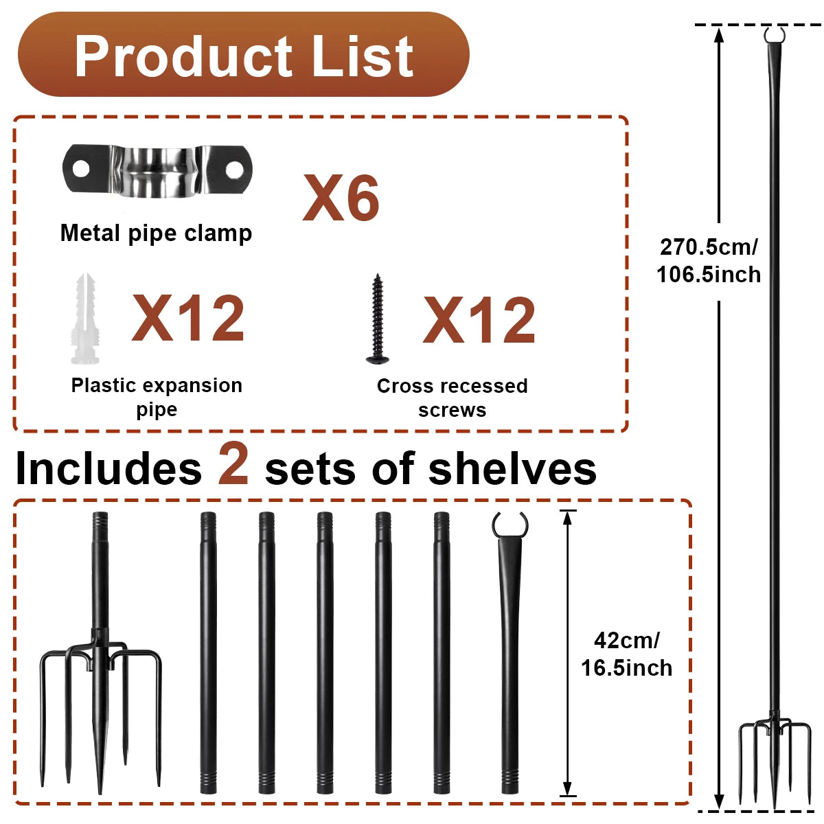 Aiopp Outdoor String Light Poles Adjustable Heavy Duty