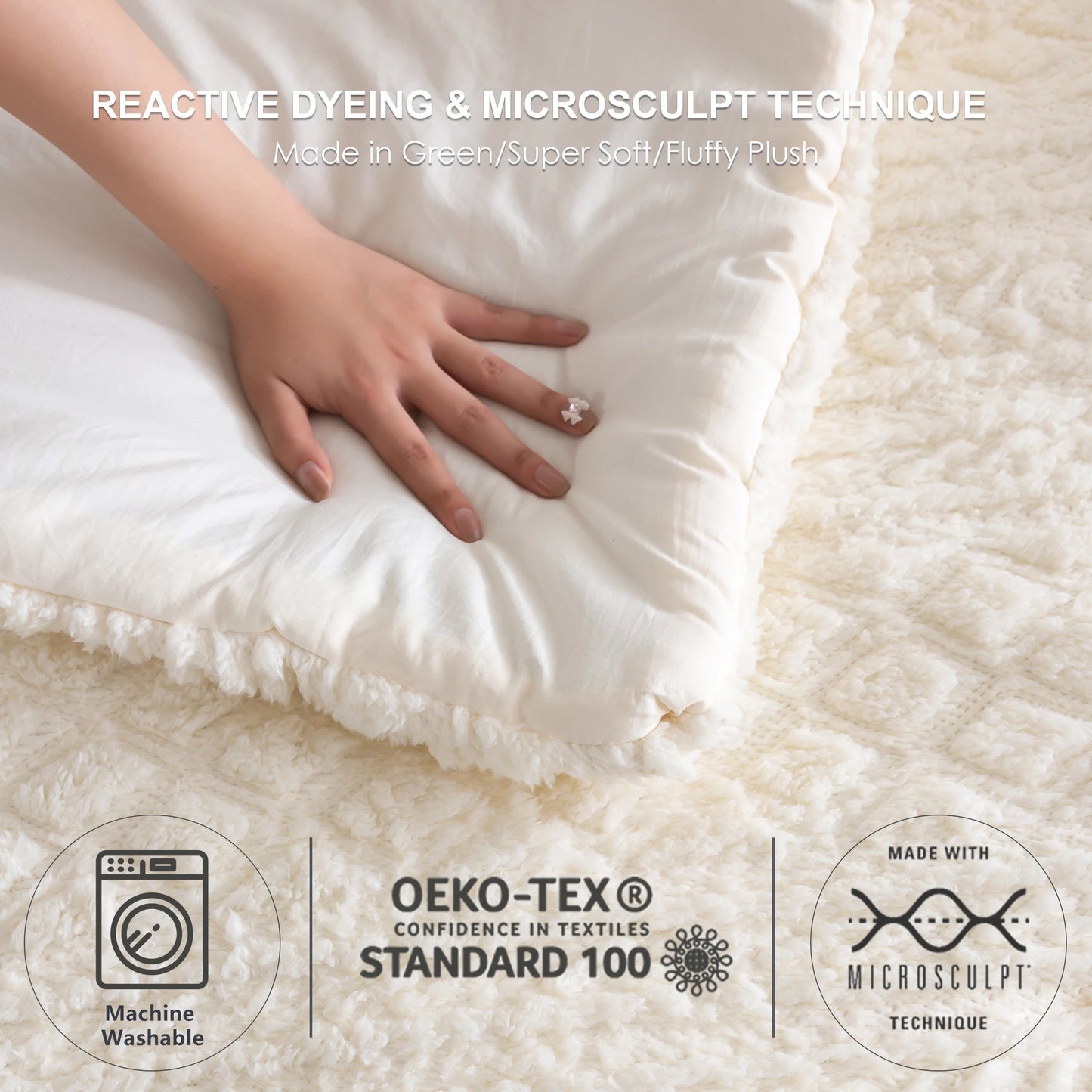 COTTEBED Plush Fleece Sherpa Comforter Set All Season