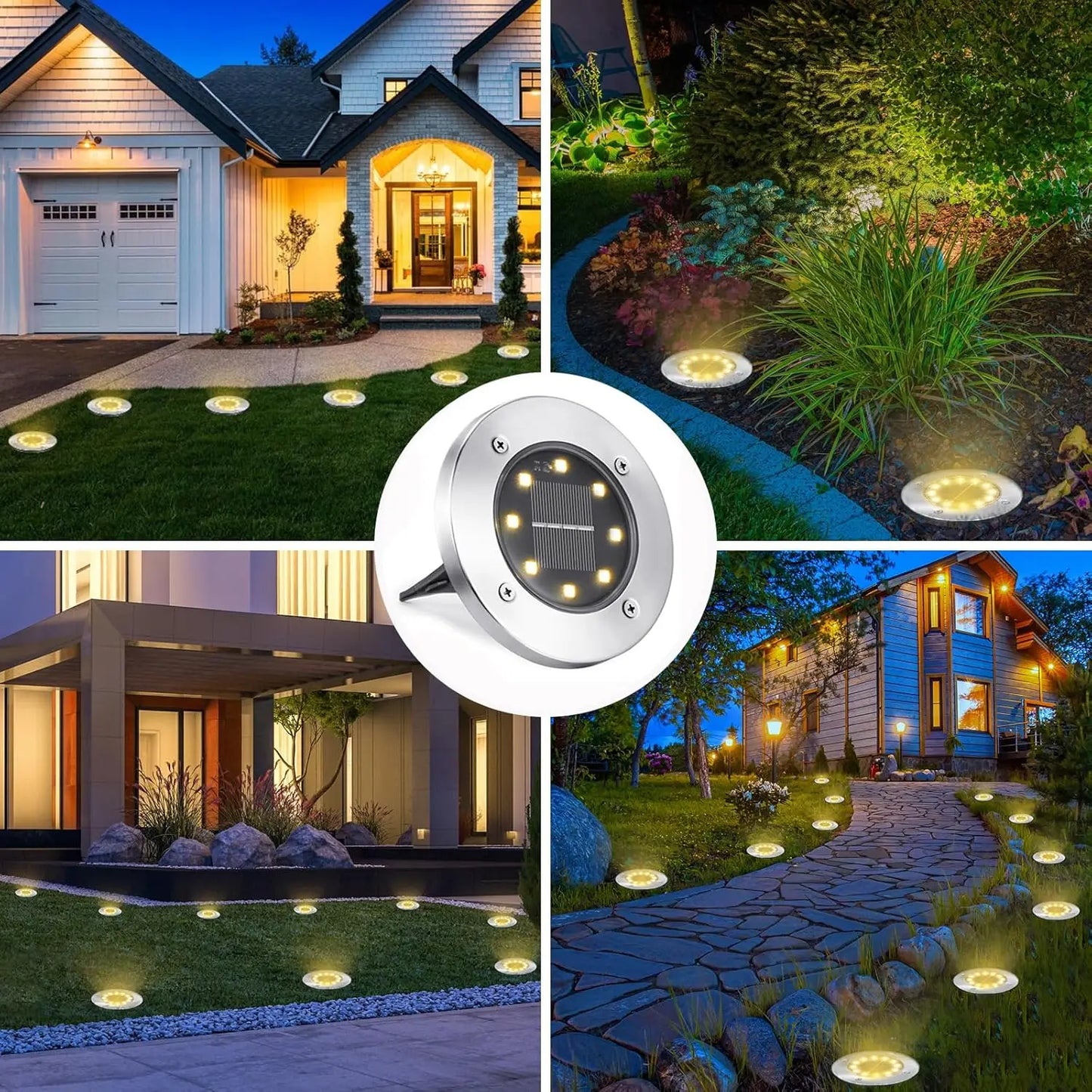 KPSTEK Solar Lights 8 LED Landscape Pathway Lighting