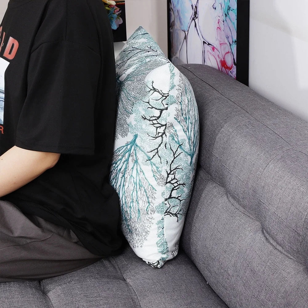 DUTRIEUX Plant Print Polyester Cushion Cover Set Of 2