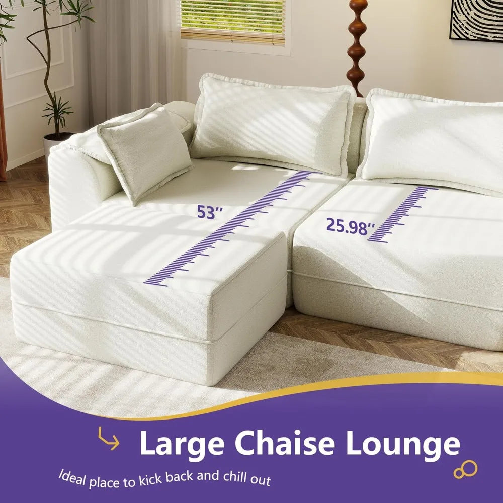 HUANZHUANG Cloud Memory Foam Sofa With Removable Cover