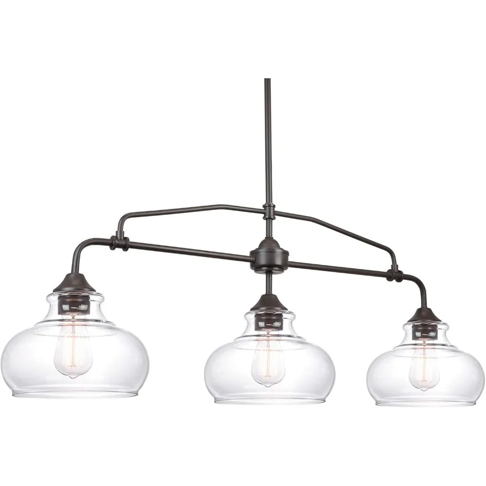 Harlow Modern Industrial Farmhouse 3 Light Kitchen Island