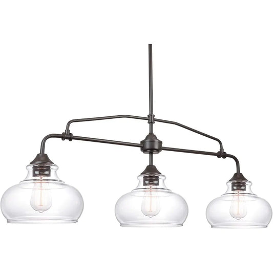 Harlow Modern Industrial Farmhouse 3 Light Kitchen Island