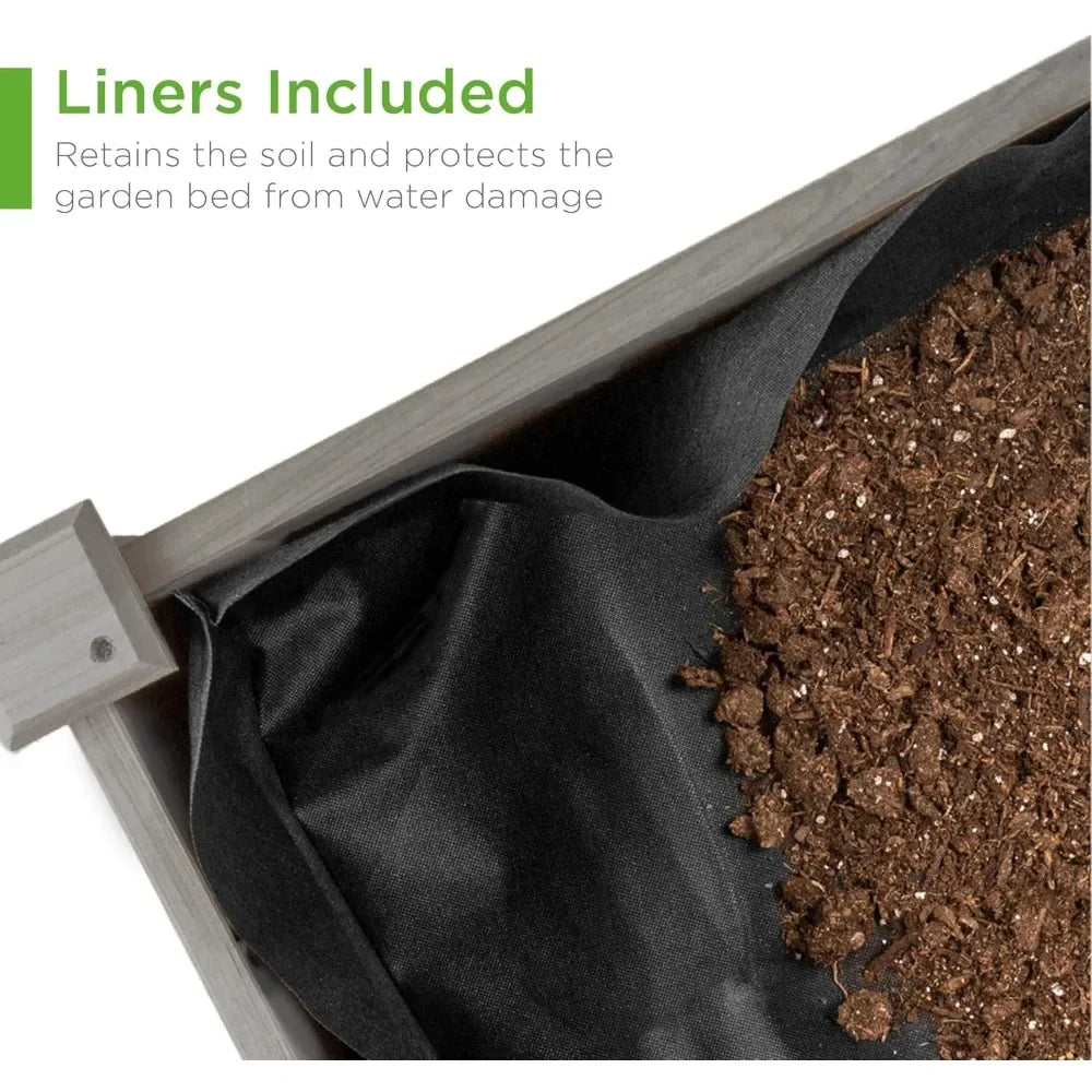 XMSJ Raised Garden Bed On Locking Wheels With Shelf
