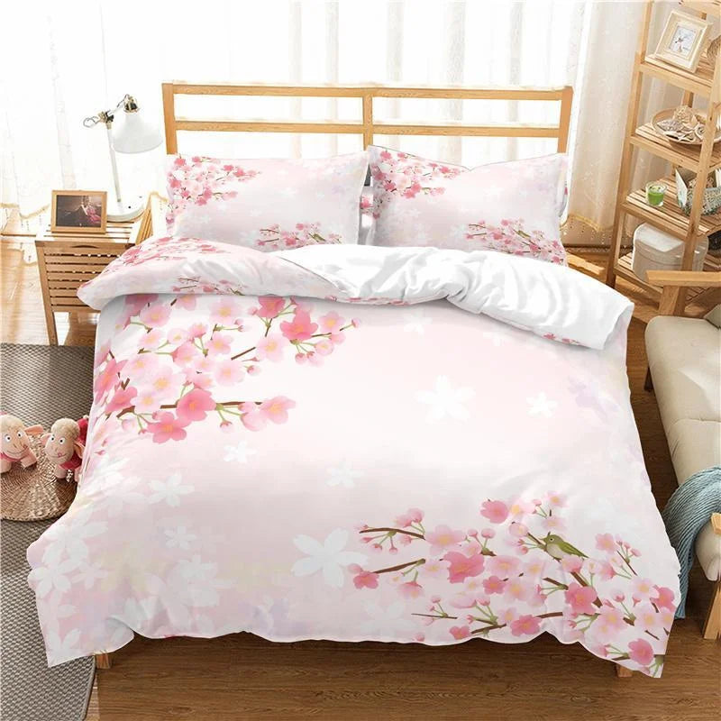 Jiangsu Plum Blossom Bedding Set Japanese Ink Duvet Cover