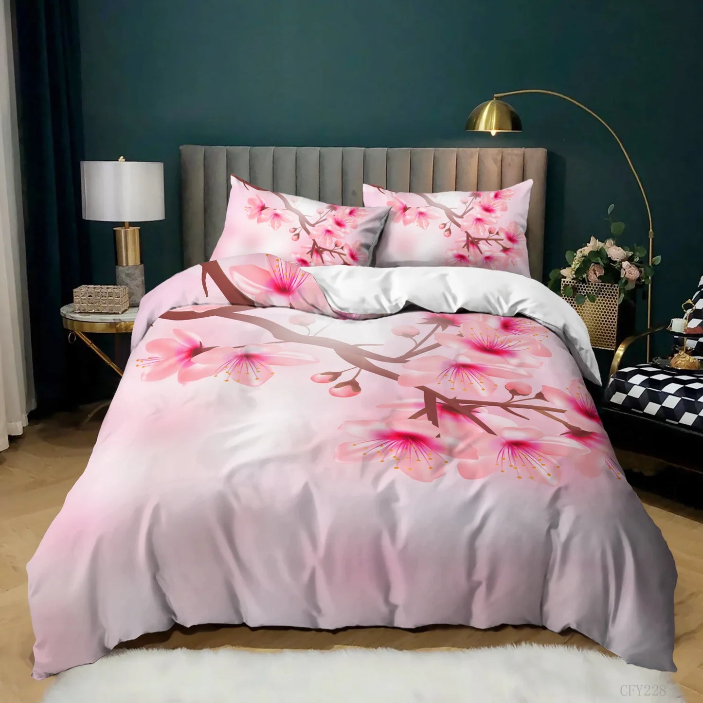 Jiangsu Plum Blossom Bedding Set Japanese Ink Duvet Cover