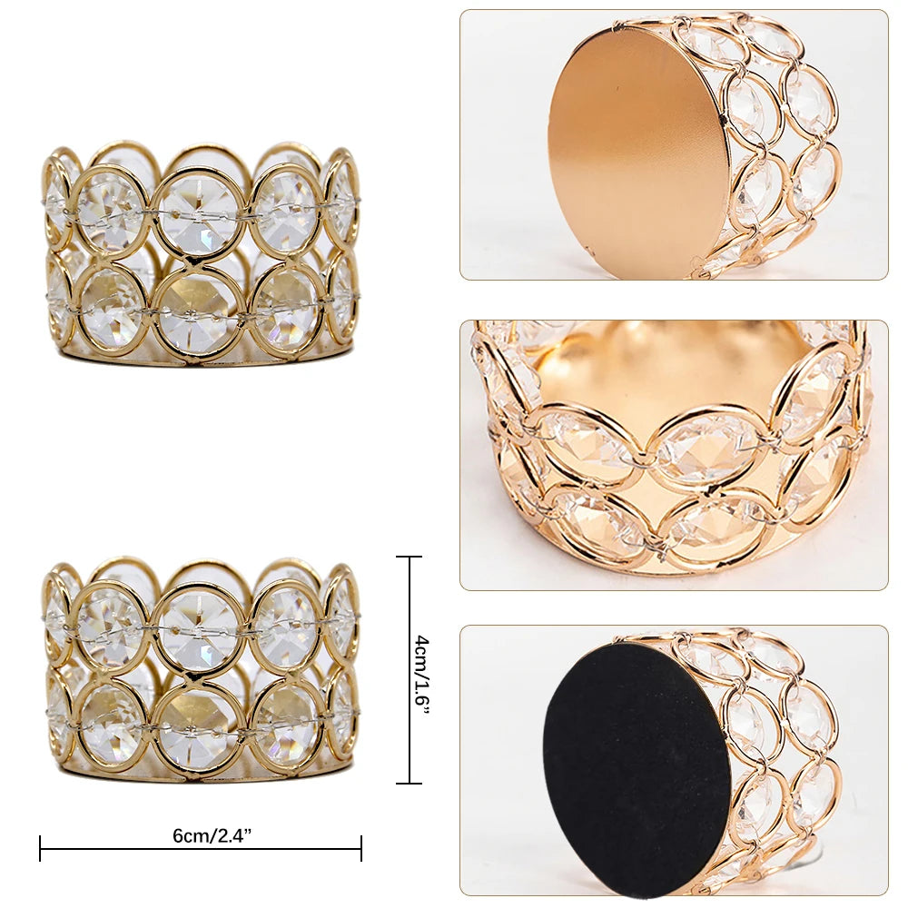 Crystal Gold Votive Candle Holders 24pcs for Weddings and Events