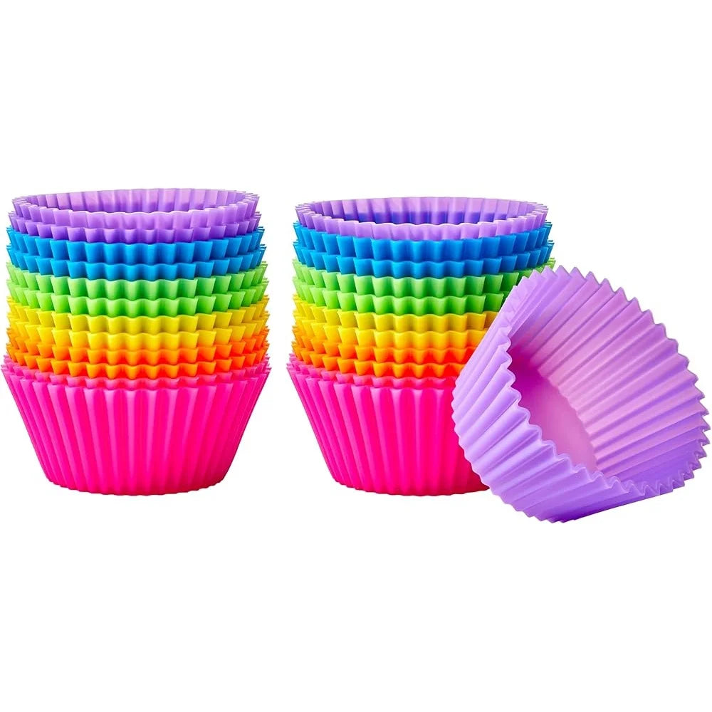 XMSJ Reusable Silicone Muffin Cups Nonstick BPA Free