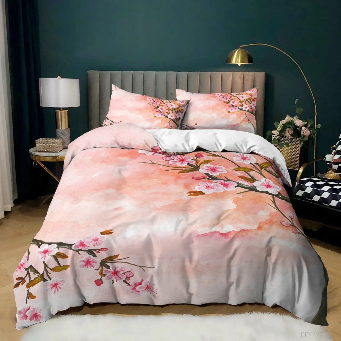 Jiangsu Plum Blossom Bedding Set Japanese Ink Duvet Cover