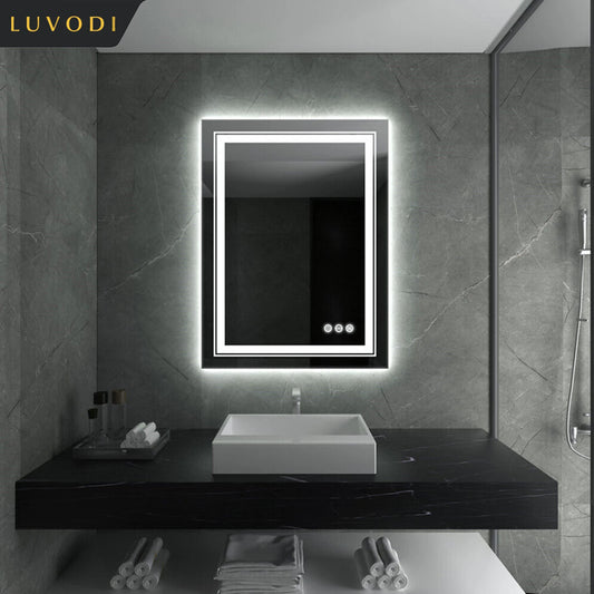 LUVODIC LED Bathroom Mirror With Touch Sensor Anti Fog