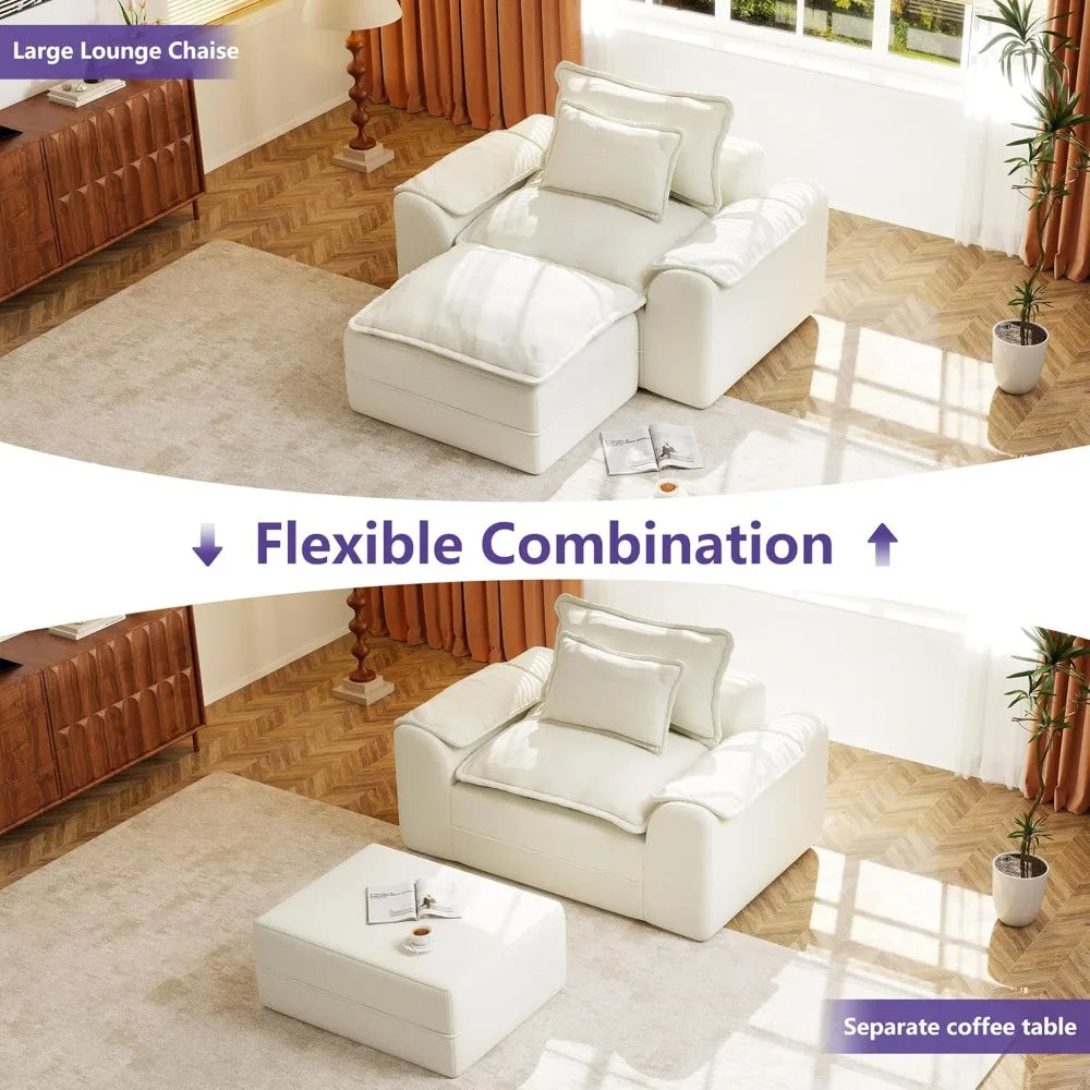 HUANZHUANG Cloud Memory Foam Sofa With Removable Cover
