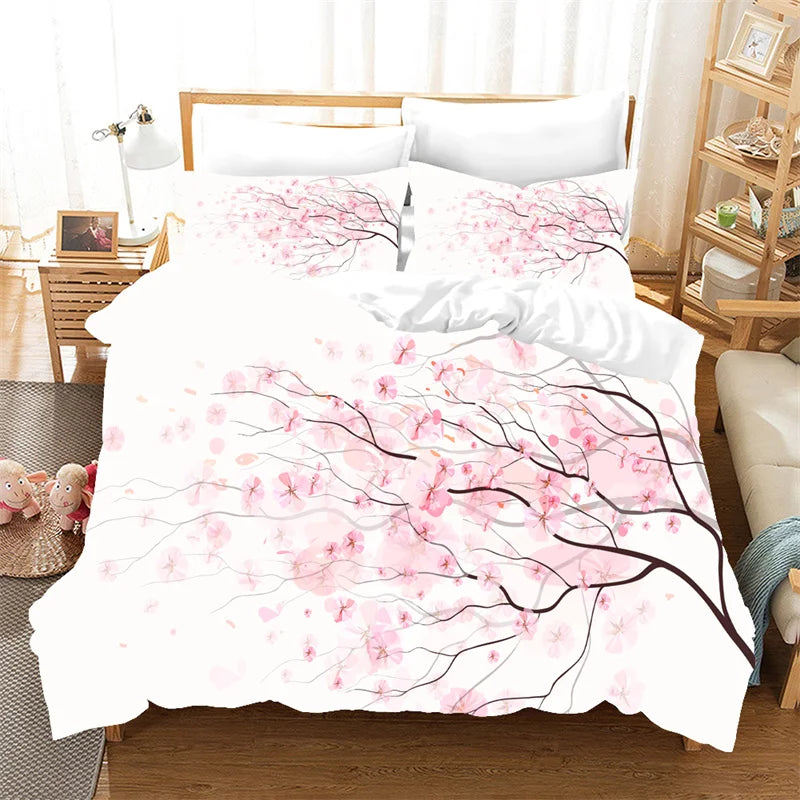 Jiangsu Plum Blossom Bedding Set Japanese Ink Duvet Cover