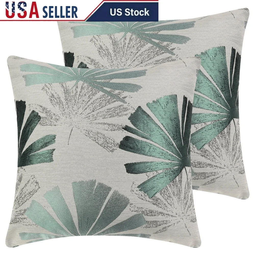 DUTRIEUX Leaf Print Throw Pillow Covers Decorative Cushions