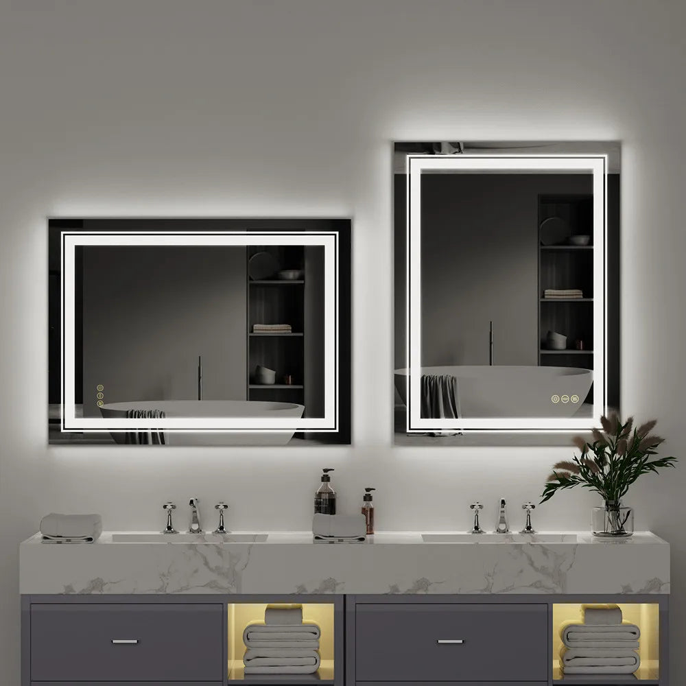 LUVODIC LED Bathroom Mirror With Touch Sensor Anti Fog