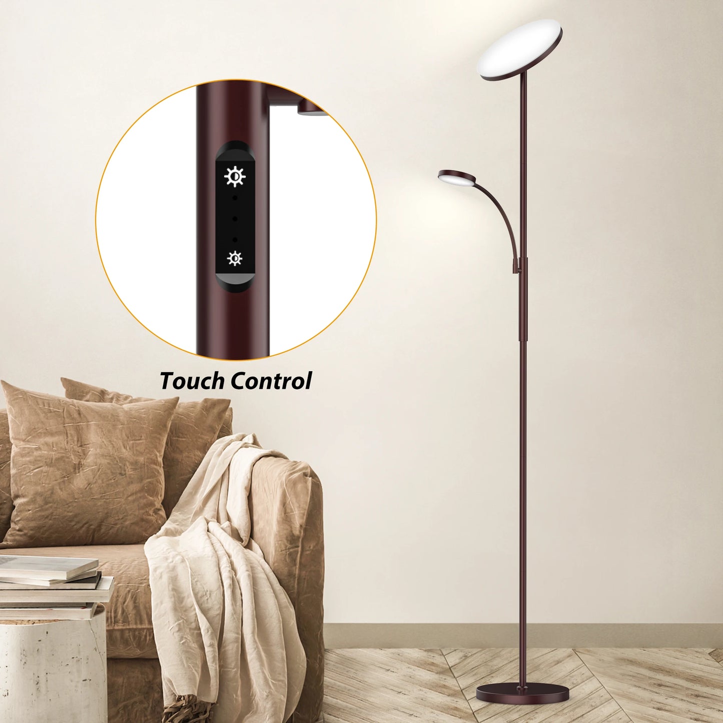 Hign-concerned LED Floor Lamp Dimmable With Remote Control