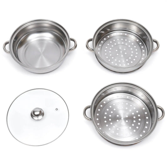 Hign-concerned Triple Layer Stainless Steamer Pot Lid