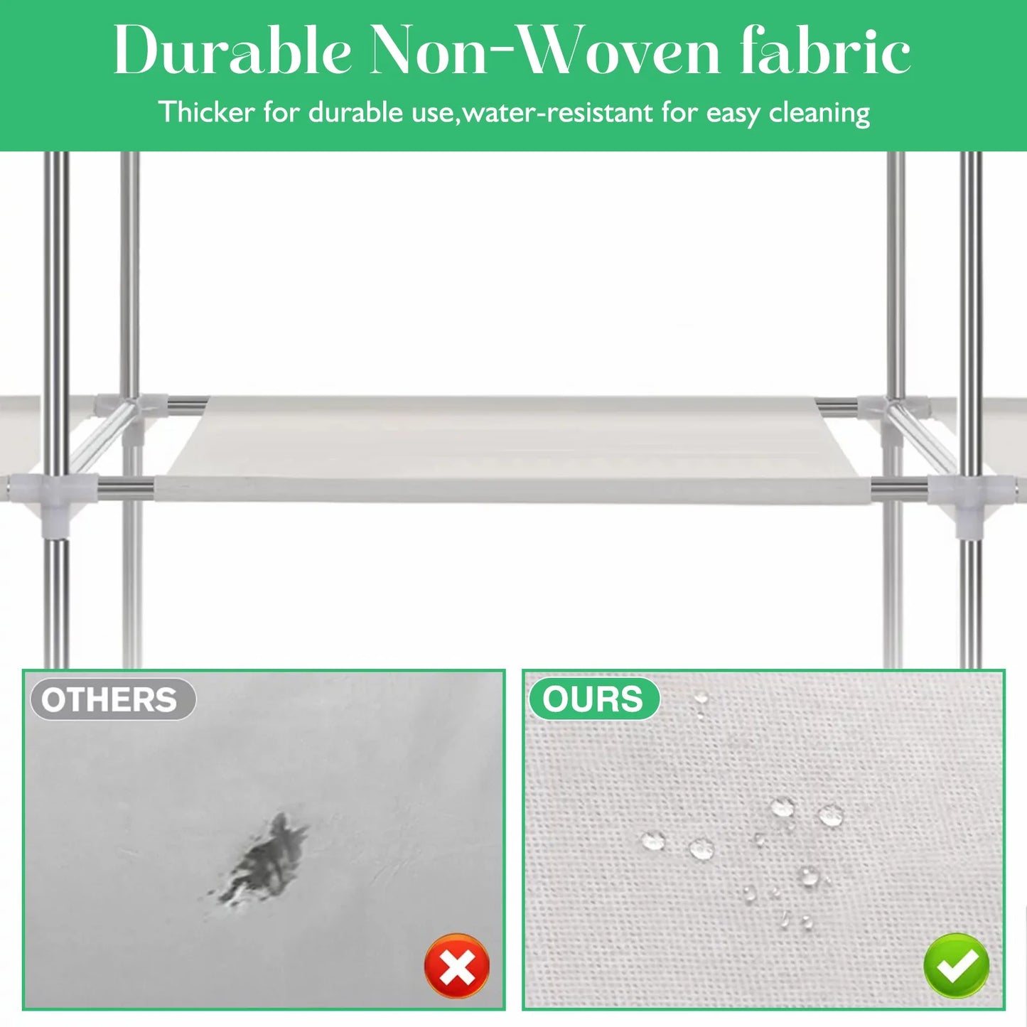 Folded Wardrobe Closet Organizer Storage Rack Nonwoven Fabric Dustproof
