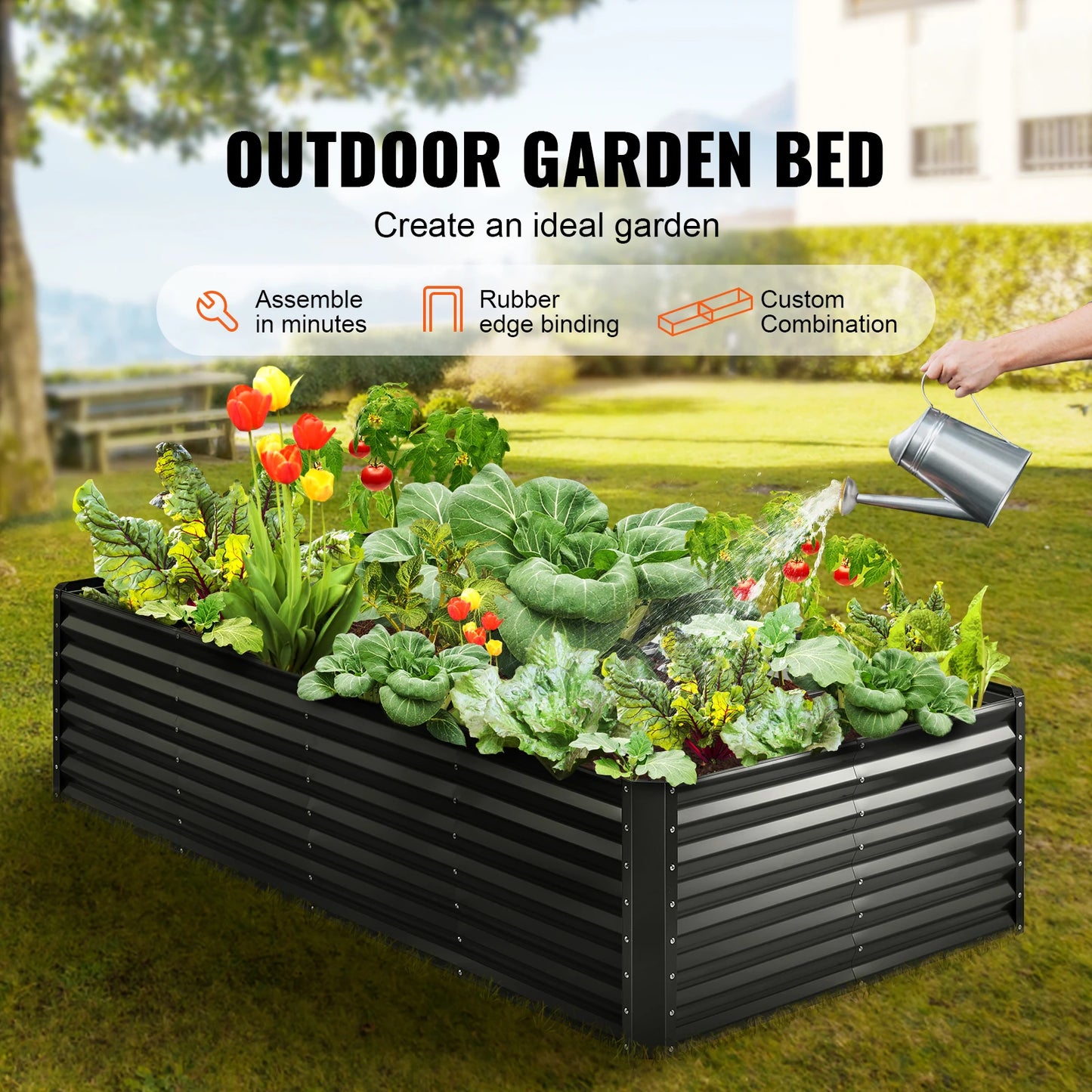 SucceBuy Raised Garden Bed For Outdoor Planting In Garden