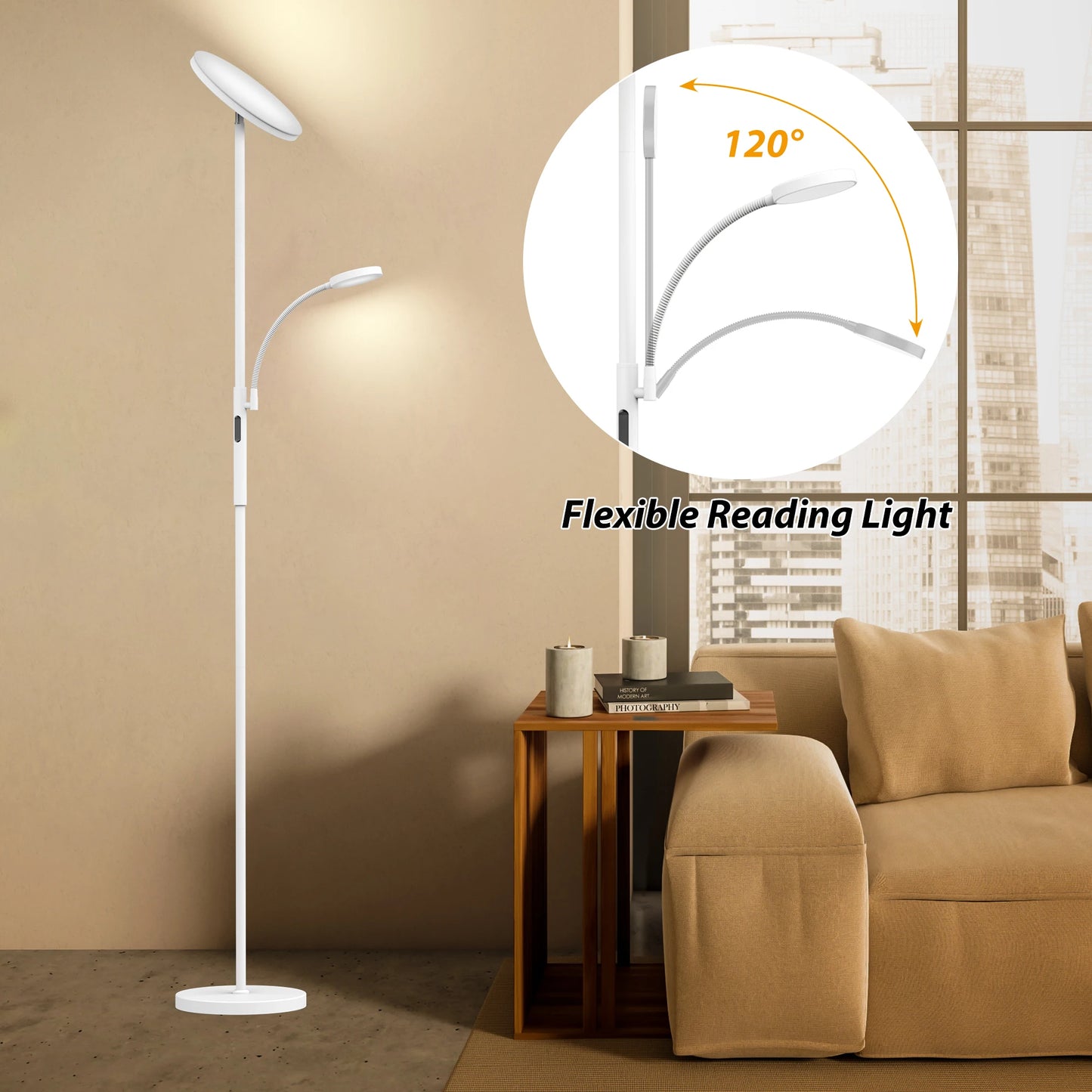Hign-concerned LED Floor Lamp Dimmable With Remote Control