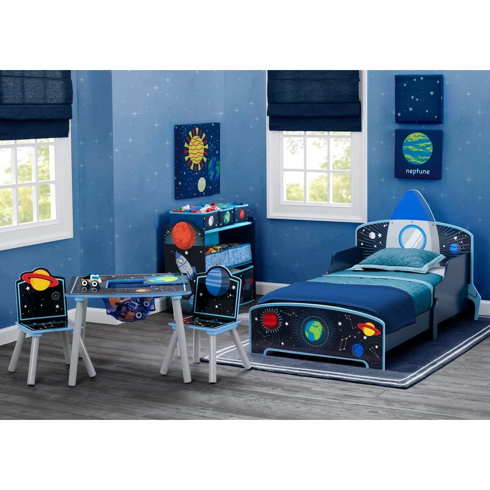 XMSJ Space Adventures Rocket Ship Toddler Bed With Guardrails