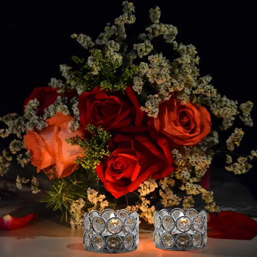 Hign-Concerned 48-Piece Tea Light Candle Holder Crystal Set