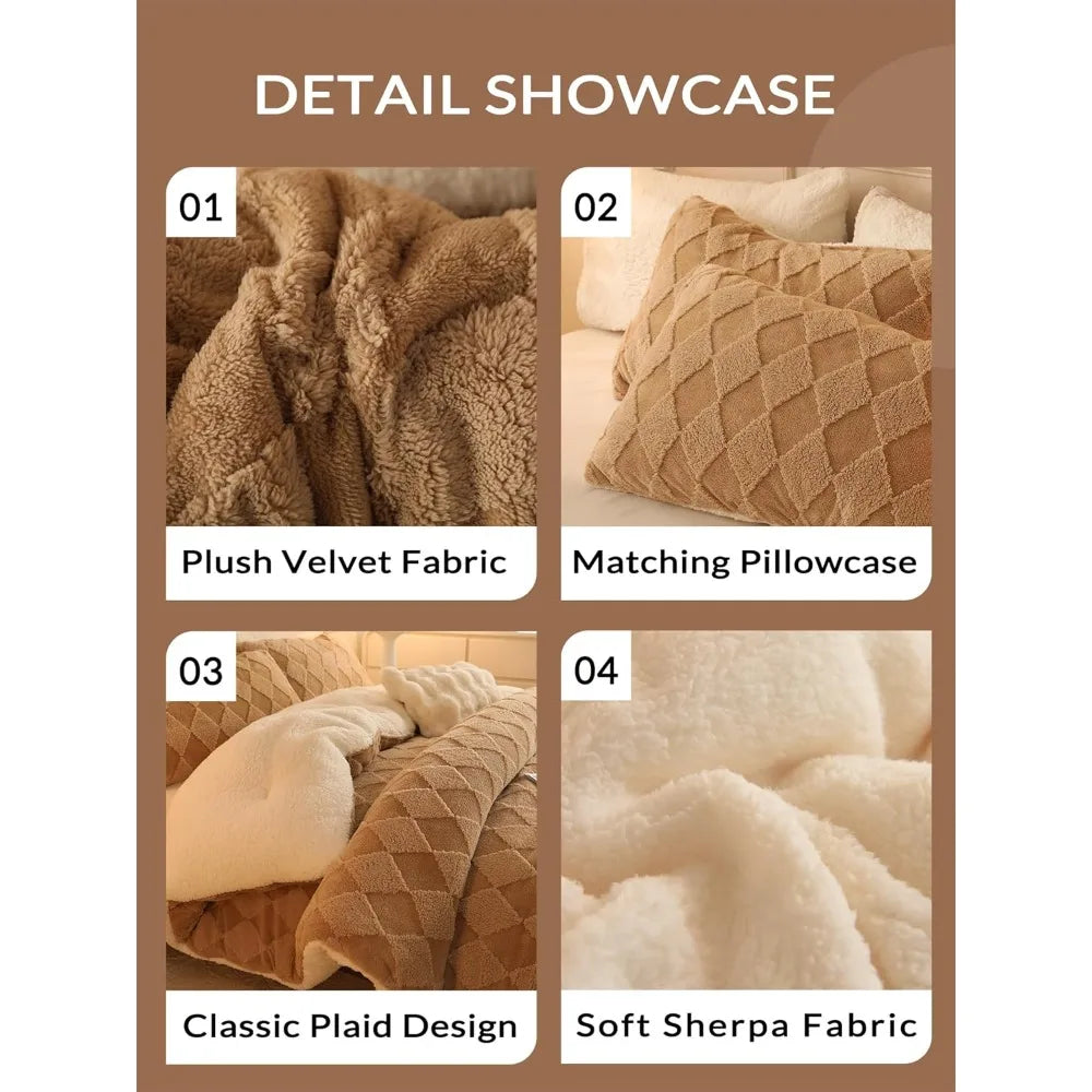 Fleece Comforter Set Bedding For Winter Warmth And Plush Comfort