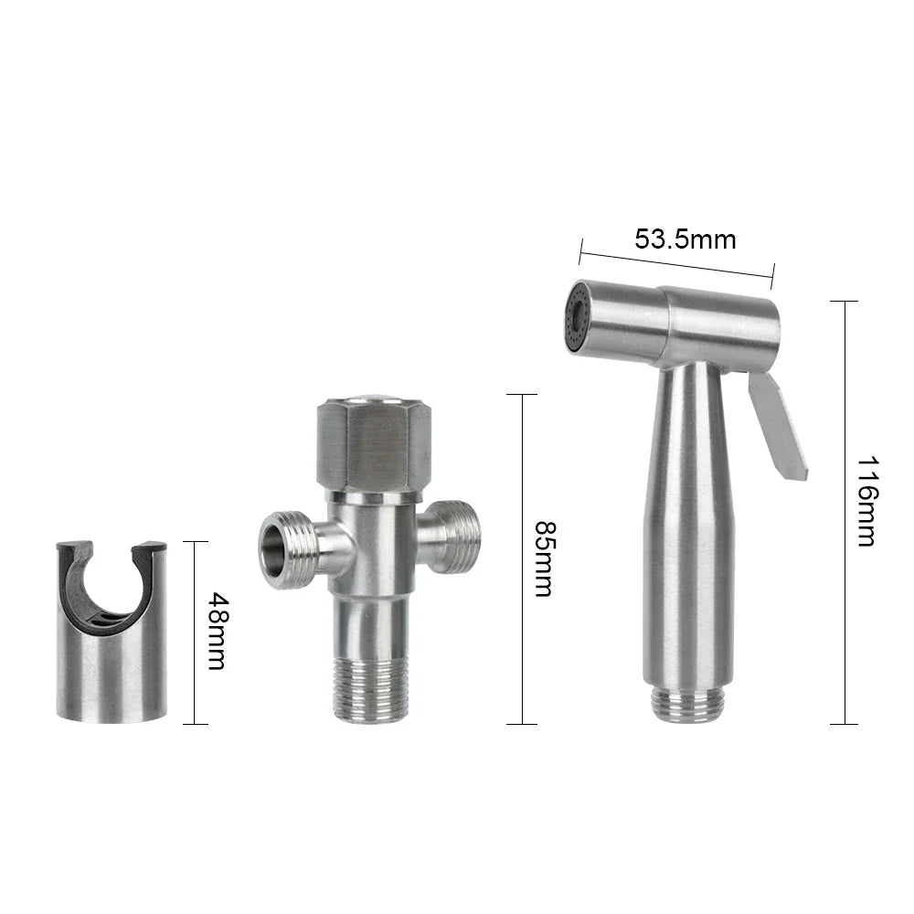 Stainless Steel Bidet Sprayer Set Handheld Toilet Faucet