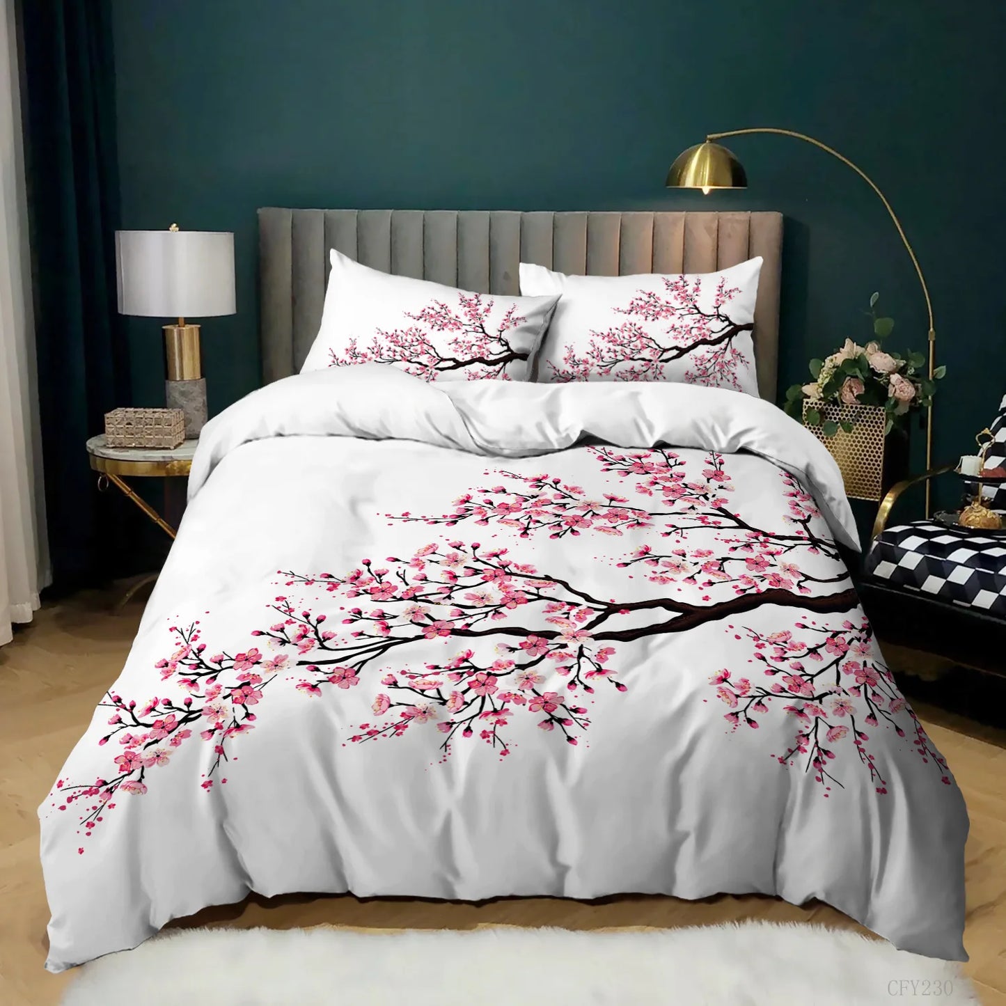 Jiangsu Plum Blossom Bedding Set Japanese Ink Duvet Cover