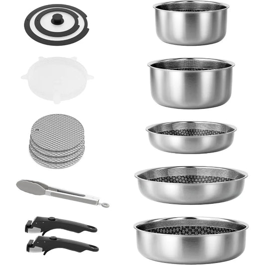 High-Concerned Detachable Nonstick Cookware Set Induction Compatible