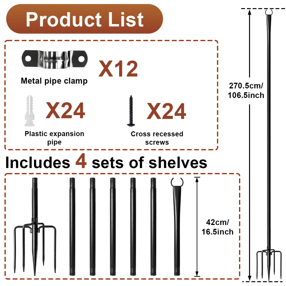 Aiopp Outdoor String Light Poles Adjustable Heavy Duty