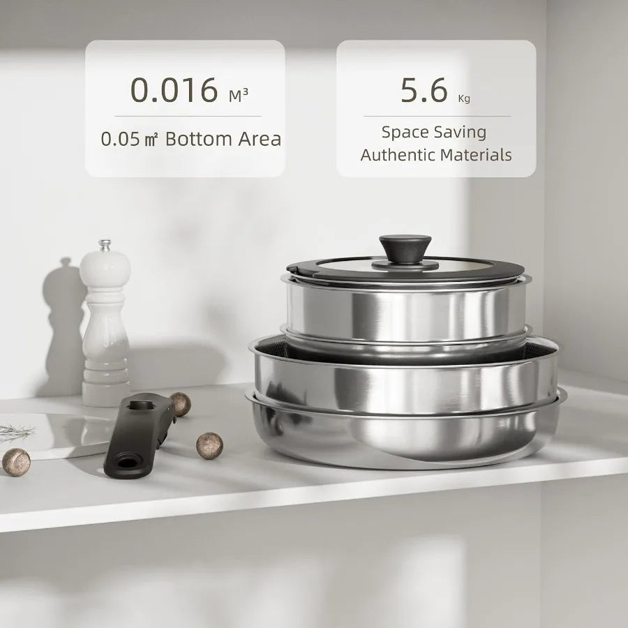 High-Concerned Detachable Nonstick Cookware Set Induction Compatible