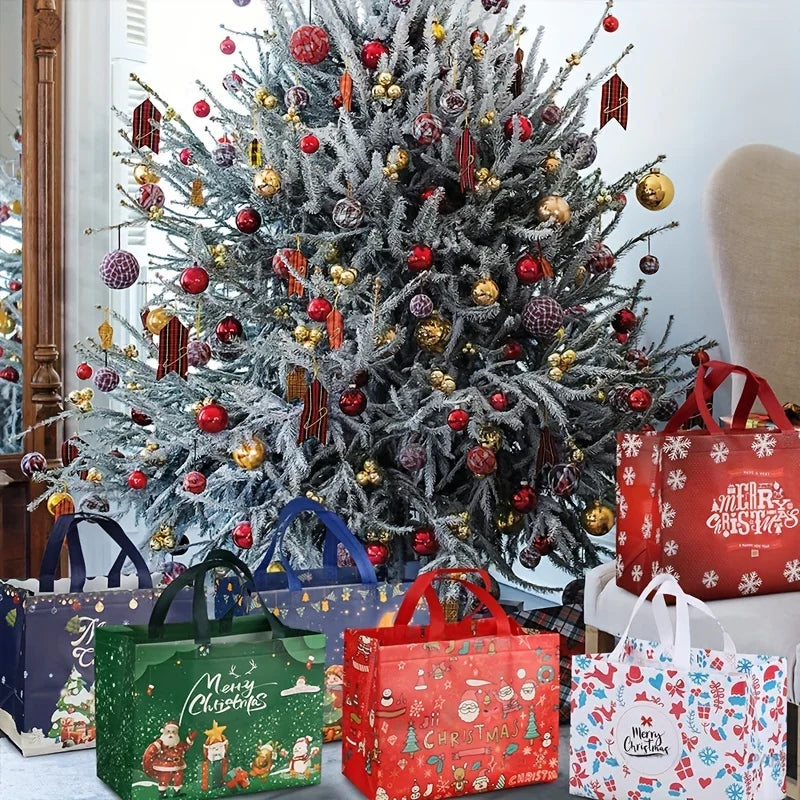 CN Zhejiang 48Pcs Christmas Nonwoven Reusable Tote Bags