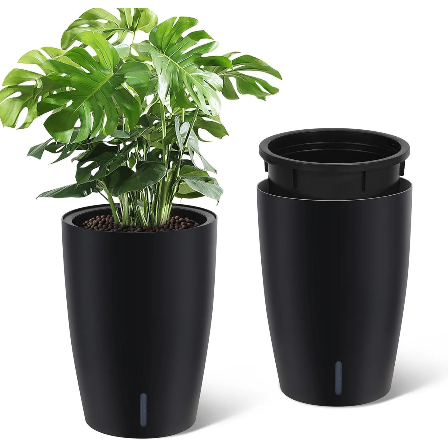 TWISTER.CK Self-Watering Planters Tall Two-Pack With Water Level Gauge