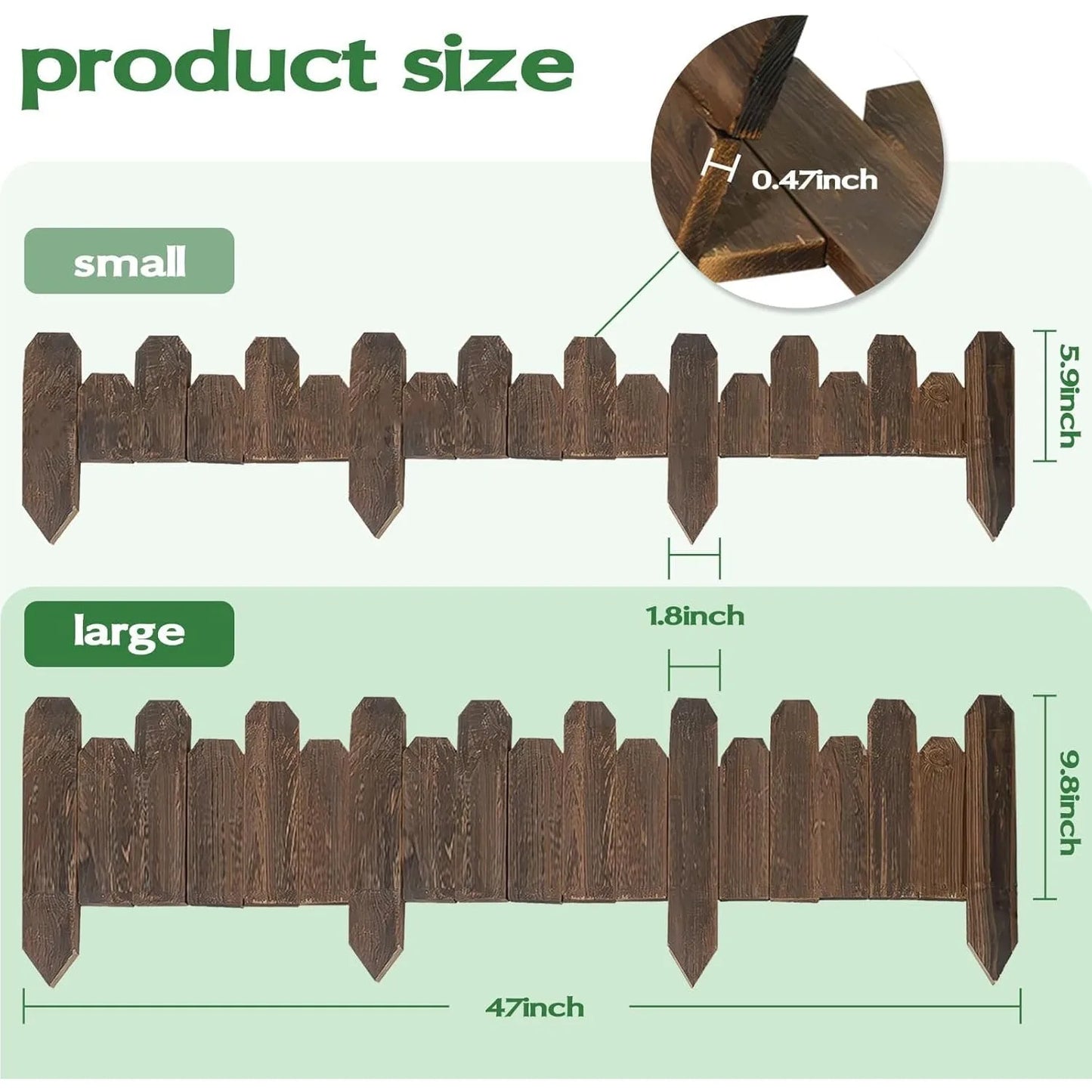 ZUIJI Garden Edging Flat Panel Fence Border for Flower Beds