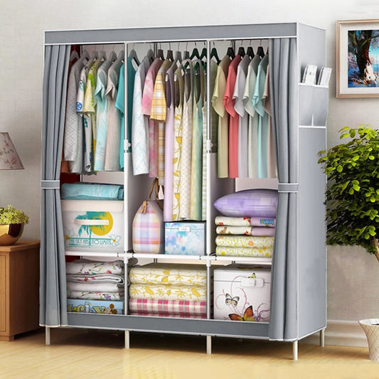 Folded Wardrobe Closet Organizer Storage Rack Nonwoven Fabric Dustproof