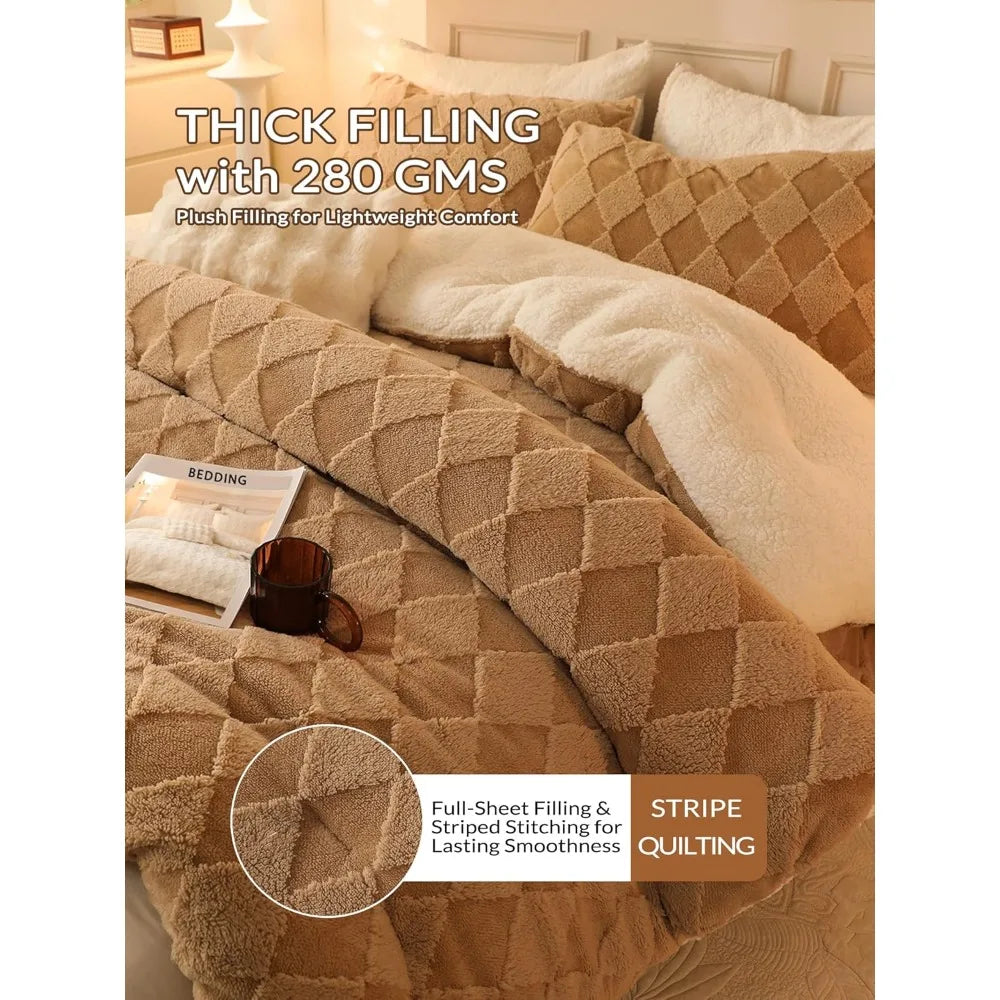 Fleece Comforter Set Bedding For Winter Warmth And Plush Comfort