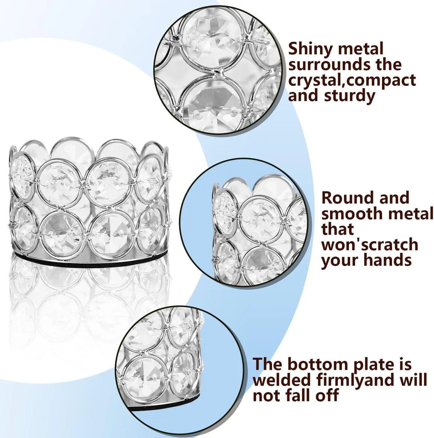 Hign-Concerned 48-Piece Tea Light Candle Holder Crystal Set