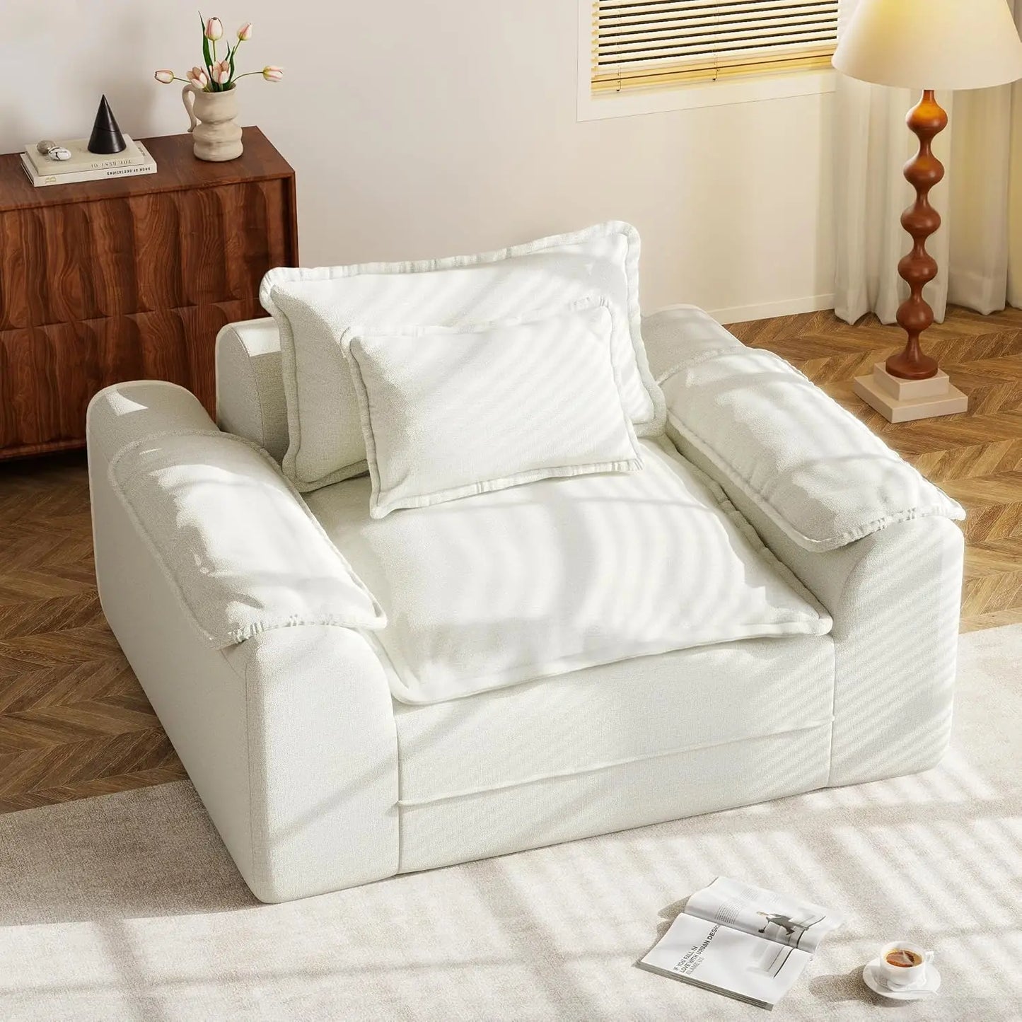 HUANZHUANG Cloud Memory Foam Sofa With Removable Cover