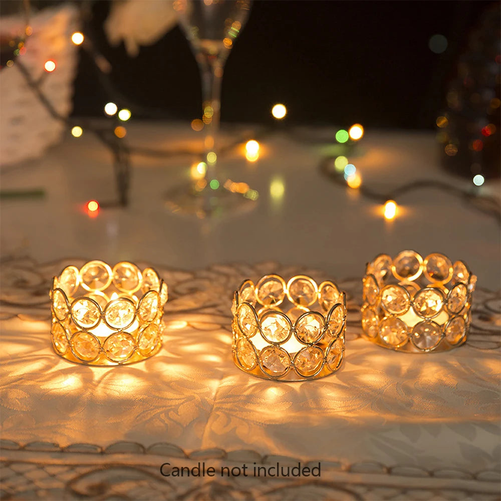 Crystal Gold Votive Candle Holders 24pcs for Weddings and Events