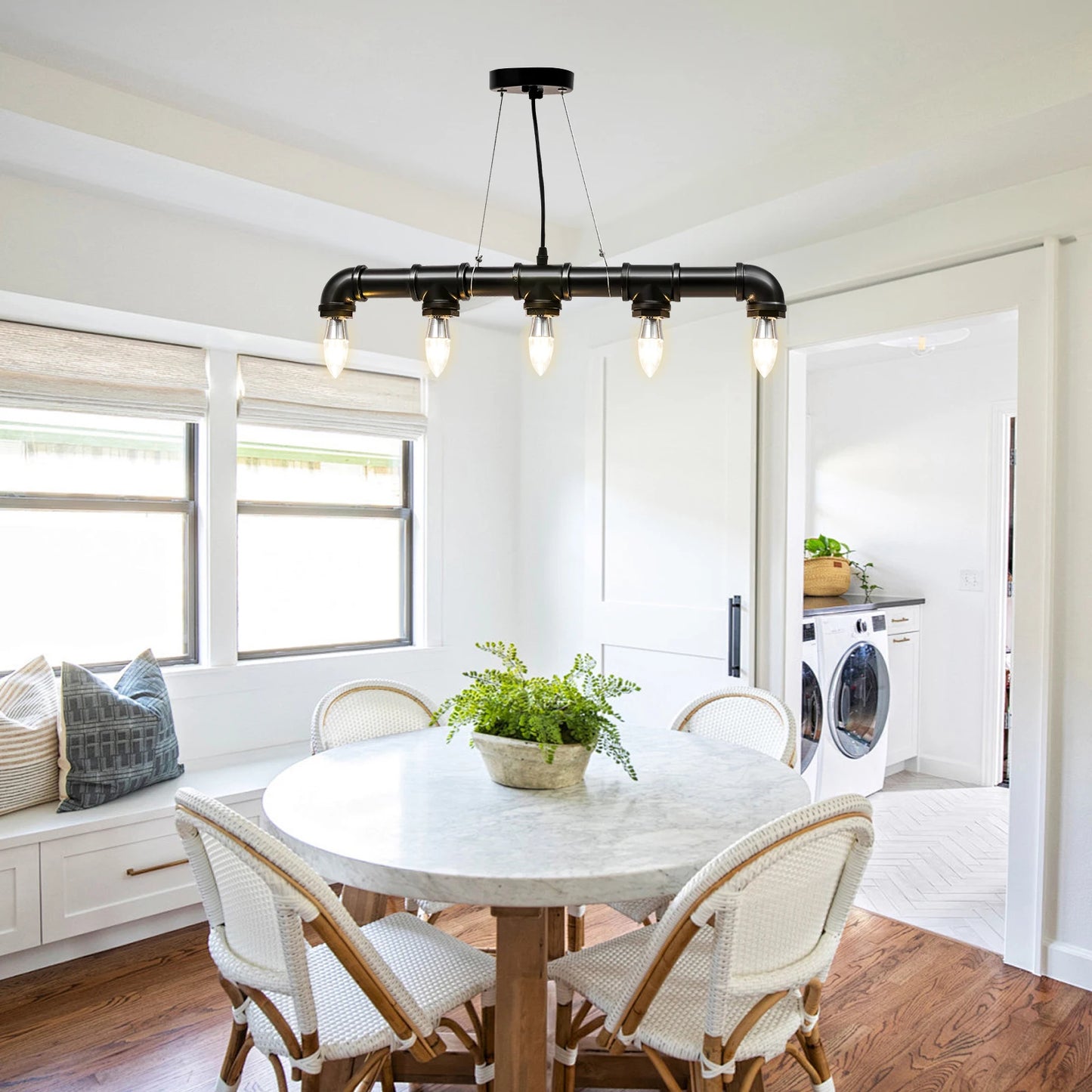 Bymaocar Rustic Industrial Tube Chandeliers Steampunk