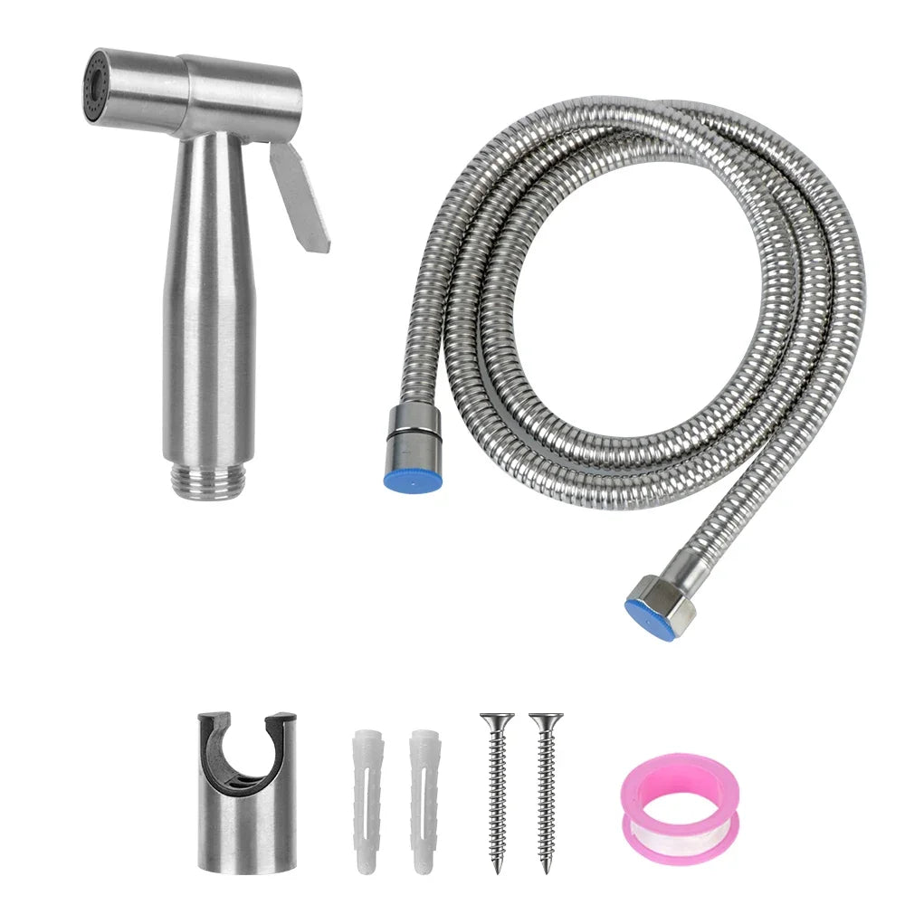 Stainless Steel Bidet Sprayer Set Handheld Toilet Faucet