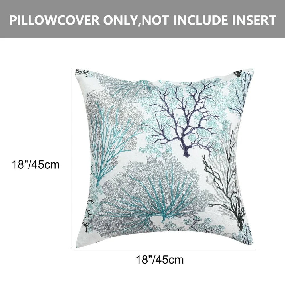 DUTRIEUX Plant Print Polyester Cushion Cover Set Of 2