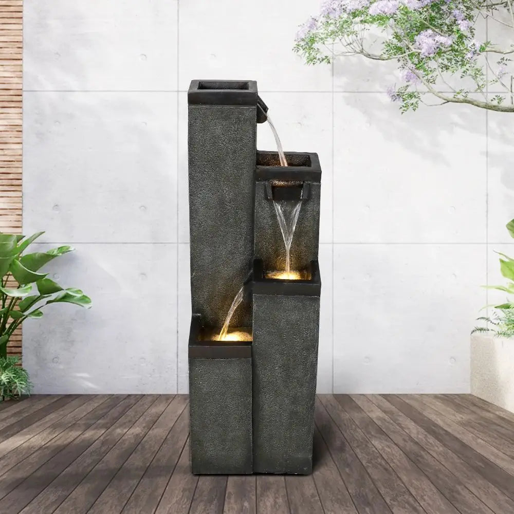 Indoor Outdoor Floor Standing Water Fountain With LED Lights
