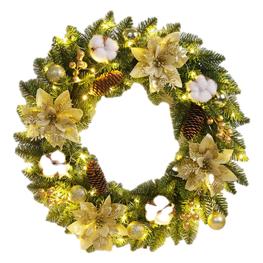 MOJOYCE Christmas Door Decor Wreath With PVC Light Up