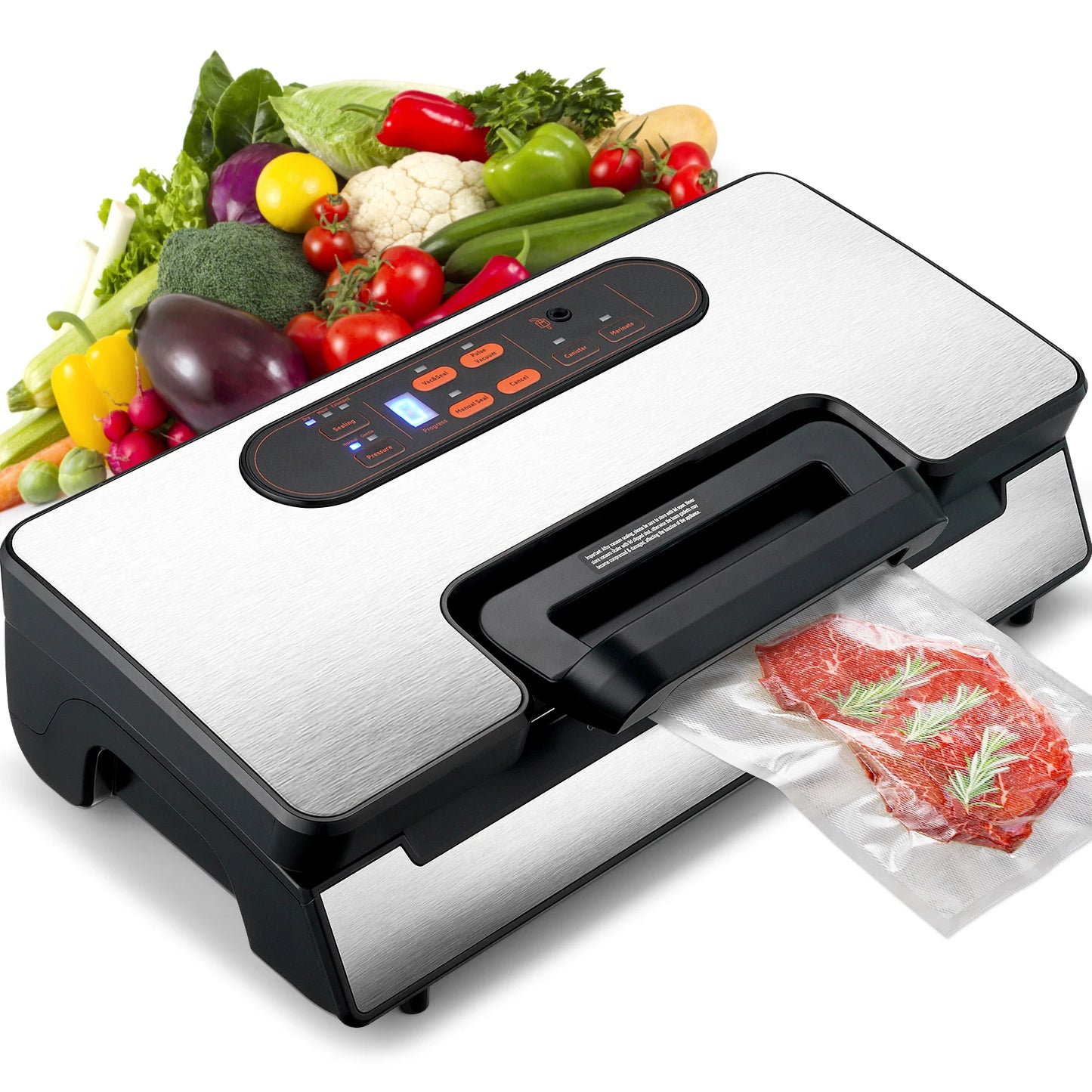 SucceBuy Vacuum Sealer Machine 90Kpa 130W For Food Packaging