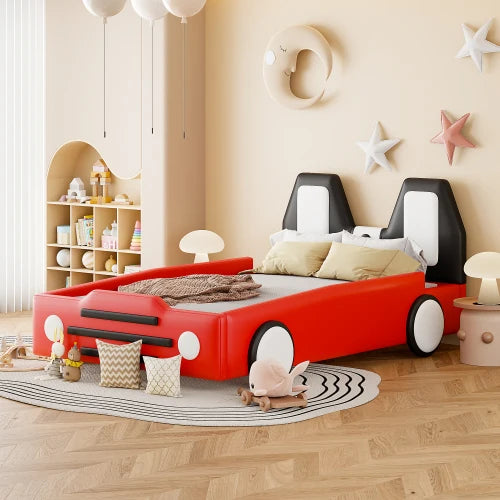 High Concerned Race Car Shaped Platform Bed With Wheels